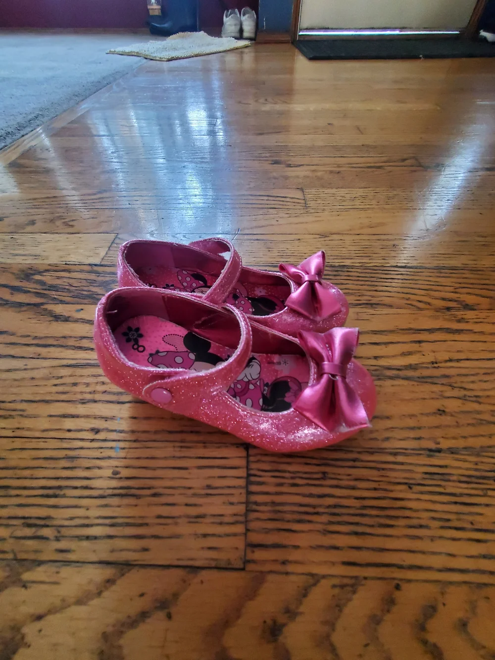 Disney Pink Minnie Glitter Mary Jane Shoes